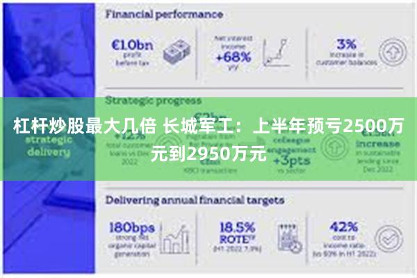 杠杆炒股最大几倍 长城军工：上半年预亏2500万元到2950万元