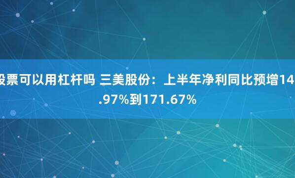 股票可以用杠杆吗 三美股份：上半年净利同比预增146.97%到171.67%