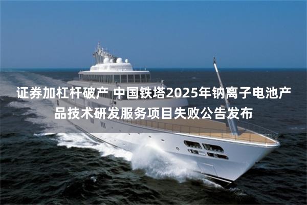 证券加杠杆破产 中国铁塔2025年钠离子电池产品技术研发服务项目失败公告发布