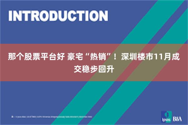 那个股票平台好 豪宅“热销”!深圳楼市11月成交稳步回升