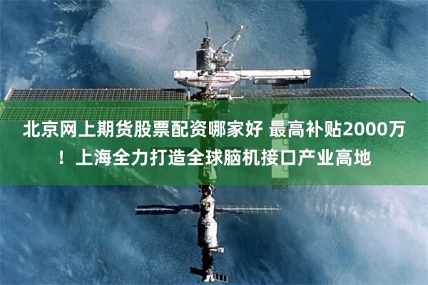 北京网上期货股票配资哪家好 最高补贴2000万!上海全力打造全球脑机接口产业高地
