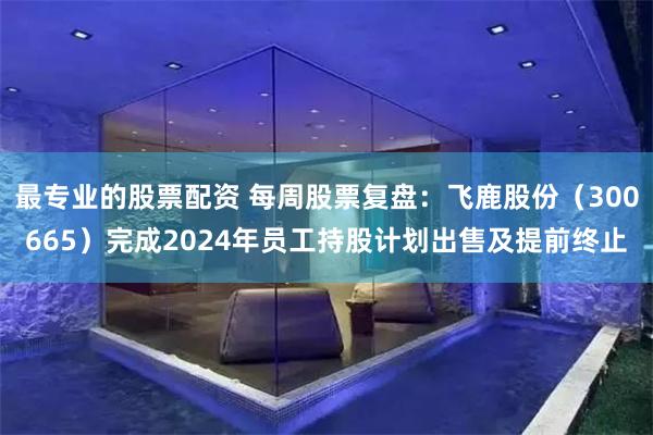 最专业的股票配资 每周股票复盘：飞鹿股份（300665）完成2024年员工持股计划出售及提前终止