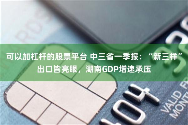 可以加杠杆的股票平台 中三省一季报：“新三样”出口皆亮眼，湖南GDP增速承压