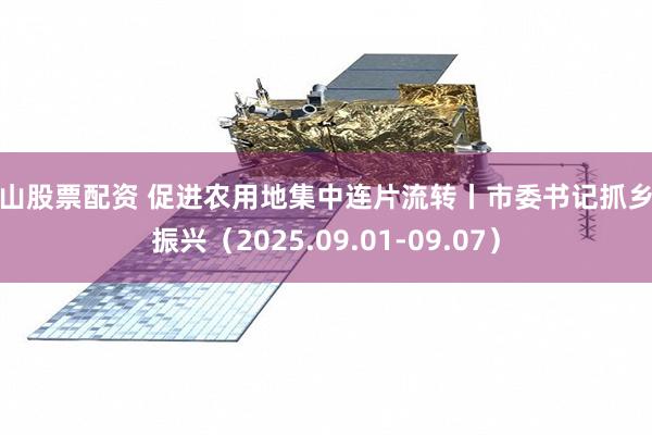 昆山股票配资 促进农用地集中连片流转丨市委书记抓乡村振兴（2025.09.01-09.07）