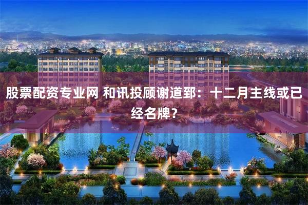 股票配资专业网 和讯投顾谢道郅：十二月主线或已经名牌？