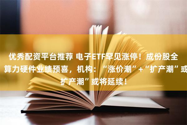优秀配资平台推荐 电子ETF罕见涨停!成份股全线爆发!算力硬件业绩预喜,机构:“涨价潮”+“扩产潮”或将延续!