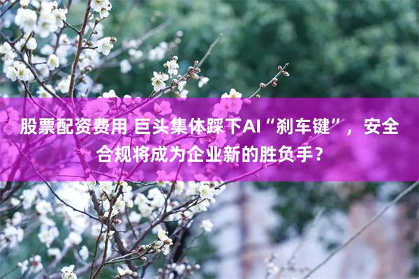 股票配资费用 巨头集体踩下AI“刹车键”，安全合规将成为企业新的胜负手？